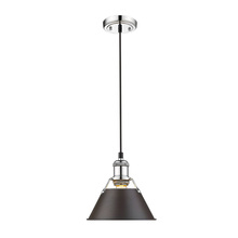  3306-S CH-RBZ - Orwell 7.5" Wide Small Pendant in Chrome with Rubbed Bronze